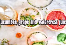 Cucumber grape and watercress juice
