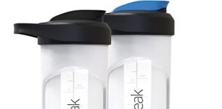 BluePeak Protein Shaker Bottle with Dual Mixing Technology