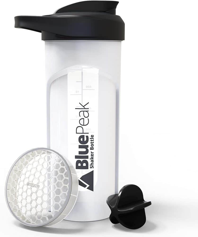 BluePeak Protein Shaker Bottle with Dual Mixing Technology