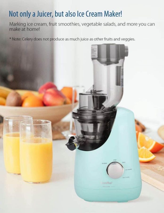 COMFEE BPA Free Masticating Juicer Extractor with Ice Cream 1