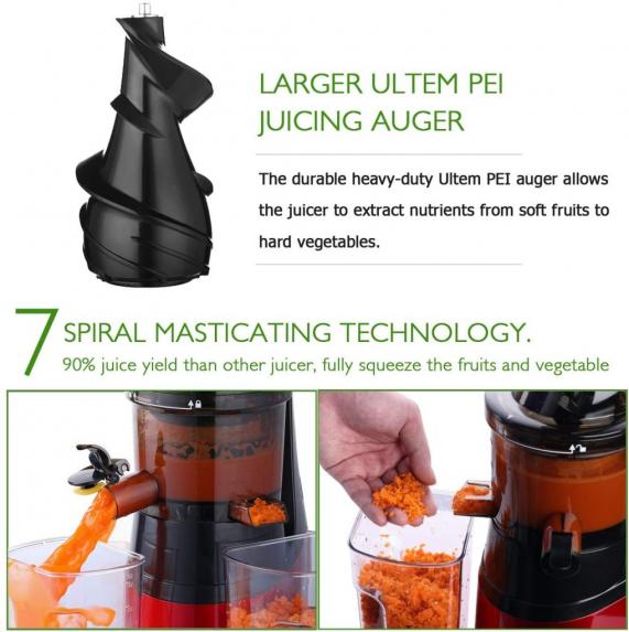 Caynel Slow Masticating Juice Extractor Cold Press Juicer