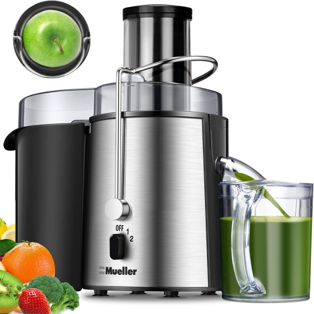 Mueller Juicer Ultra Power, Easy Clean Extractor Press Centrifugal Juicing Machine, Wide 3 Feed Chute for Whole Fruit Vegetable, Anti-drip, Large, Silver: Home  Kitchen