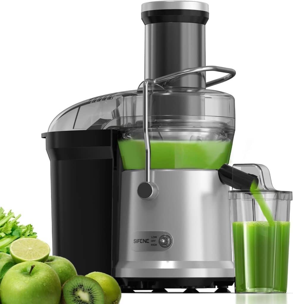 SiFENE Juicer, Rapid Juice Extractor Machine, 1000W Powerful Motor, Big 3.2 Feed Chute for Whole Fruit  Veg Juicing, Easy to Clean