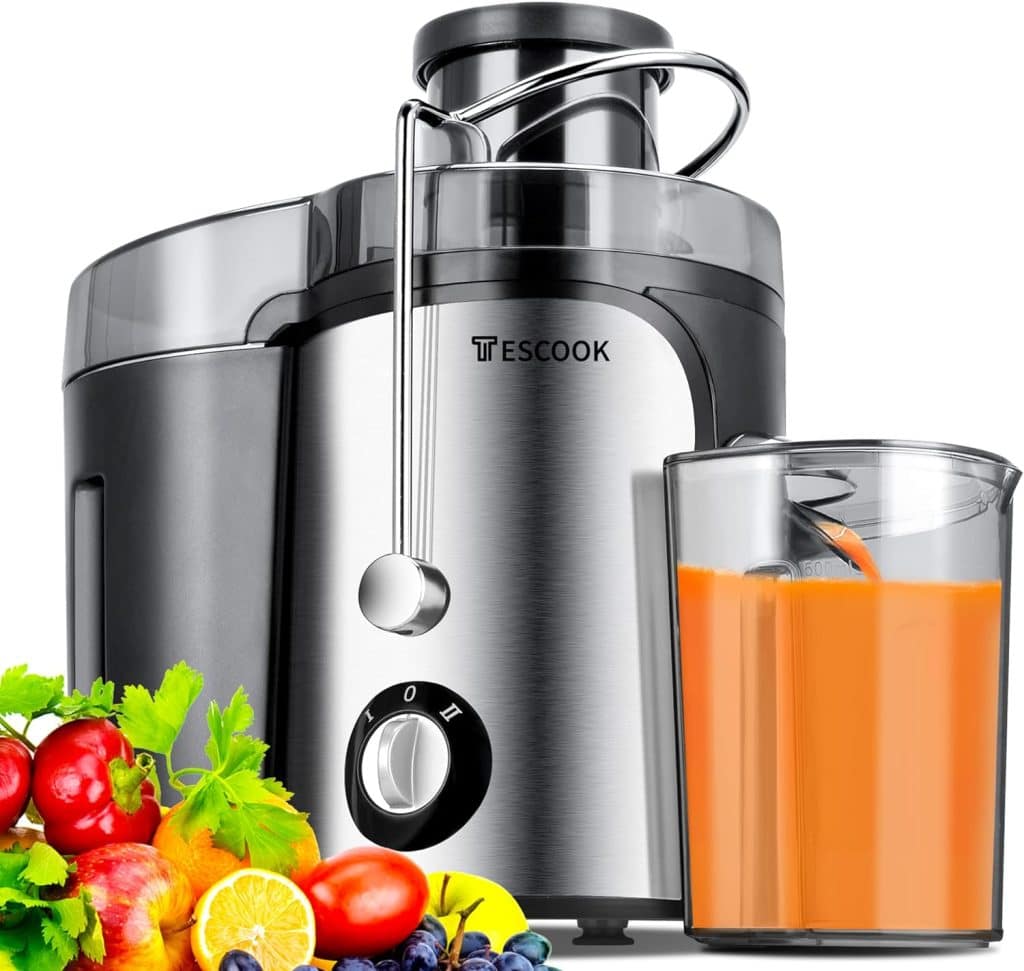 Tescook,Juicer, 600W Juicer Machines 3 Speeds with 3 Feed Chute, Juicer Extractor for Whole Fruits  Vegs, Dishwasher Safe, BPA-Free, Non-Drip Function
