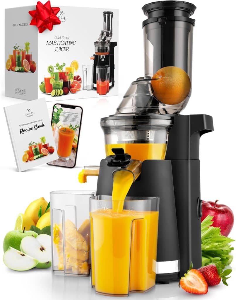 Zulay Fruit Press Machine - Masticating Juicer Machine with High Yield, Quiet Motor,  Reverse Function - Celery Juicer  Carrot Juicer with Wide Chute - Slow Juicer Cold Press for Fruits  Vegetables
