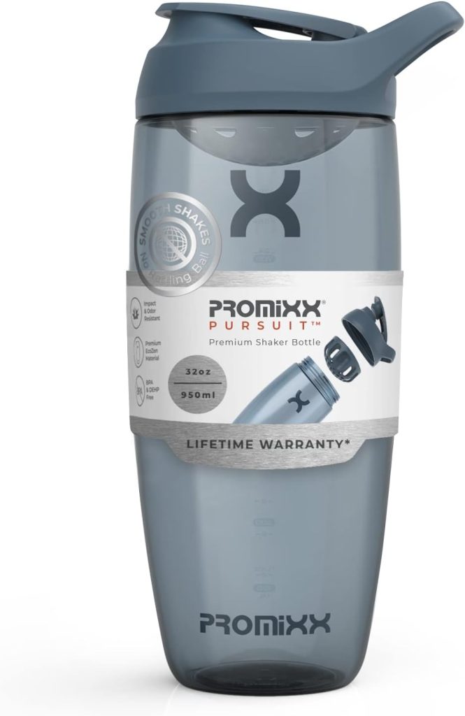 Promixx PURSUIT Protein Shaker Bottle – Premium Sports Blender Bottles for Protein Mixes and Supplement Shakes – Easy Clean, Durable Protein Shaker Cup