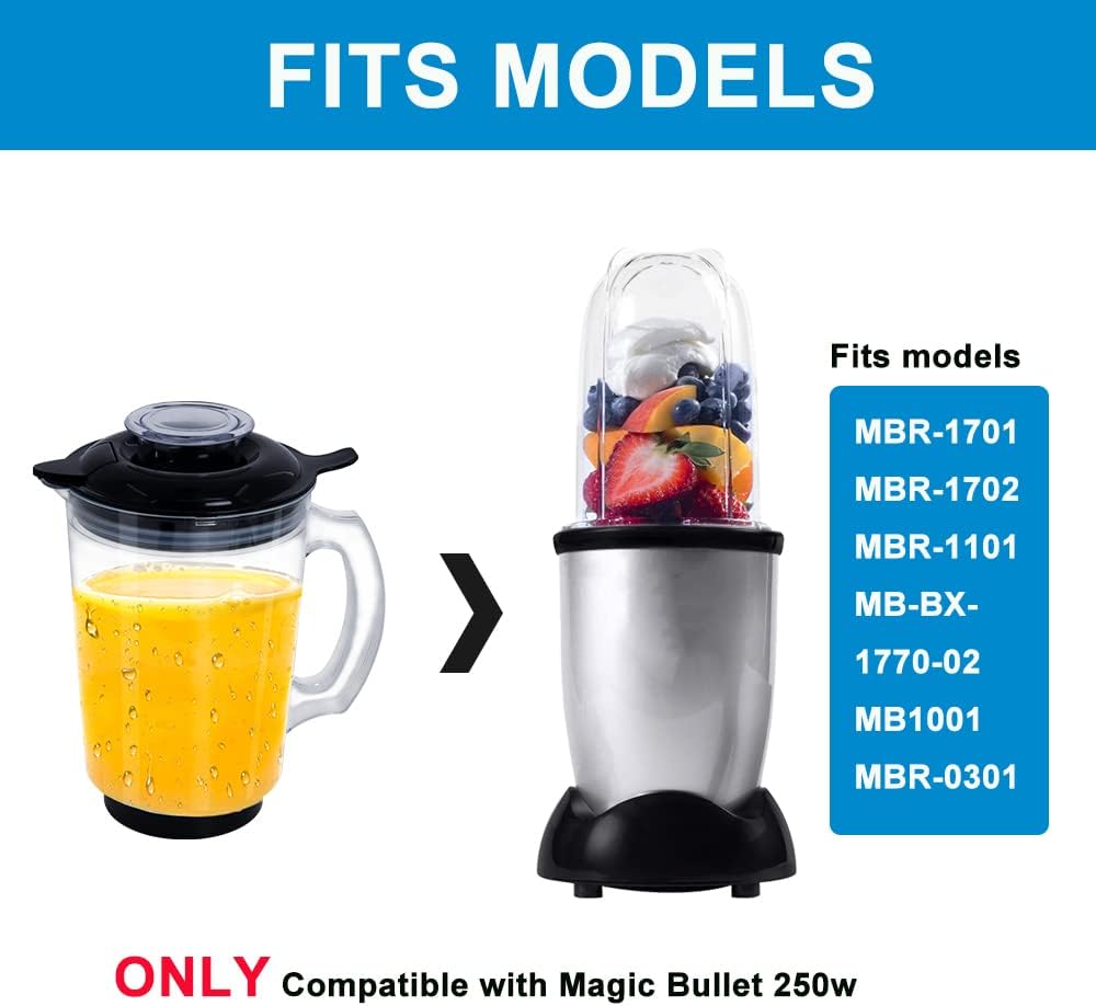48oz Cup Replacement Parts Compatible with Magic Bullet 250w,Blender Pitcher (NOT include blade)