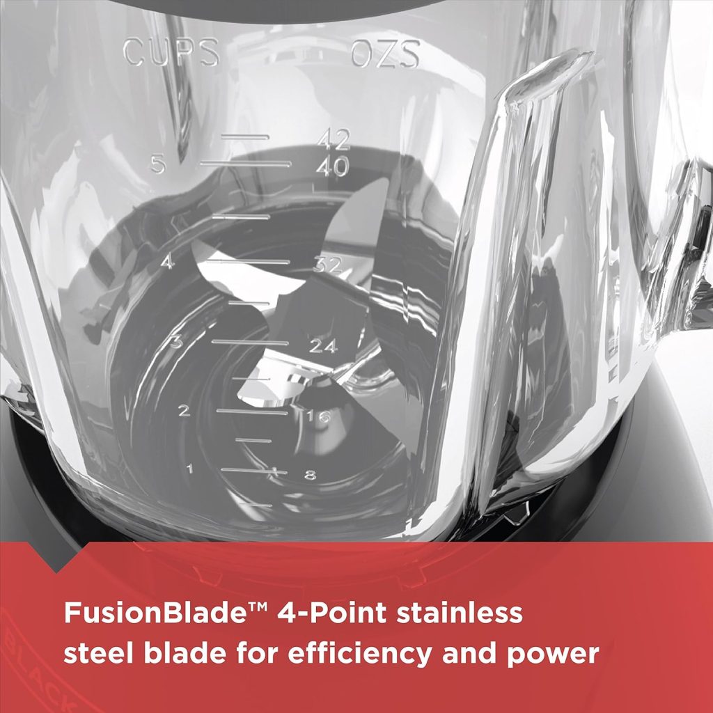 BLACK+DECKER 10-Speed Countertop Blender, BL2010BG, 6-Cup Glass Jar, Dishwasher-Safe, Stainless Steel Blade, Suction Feet