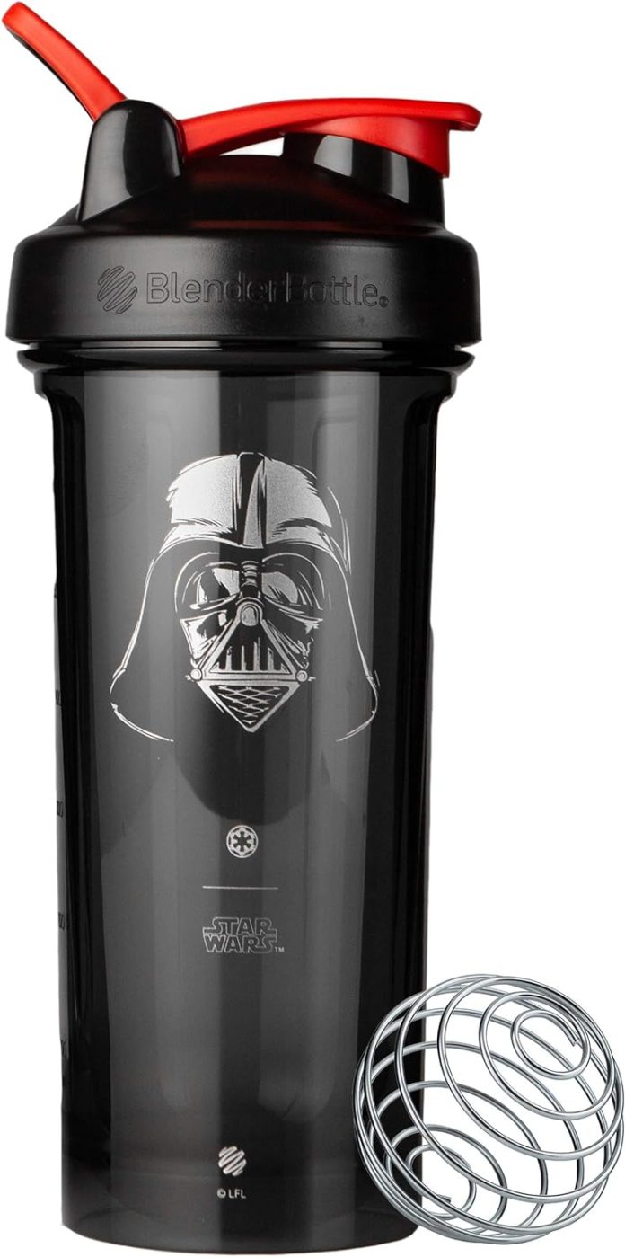 blenderbottle star wars shaker bottle pro series perfect for protein shakes and pre workout 28 ounce darth vader helmet