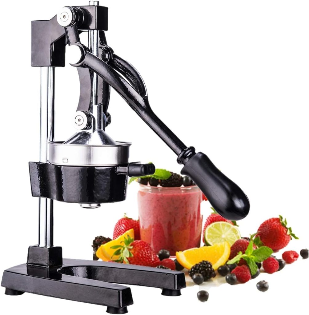 CO-Z Hand Press Juicer Machine, Manual Citrus Juicer for Lemon, Lime, Orange Juice - Professional Squeezer and Crusher, Easy to Clean, Black