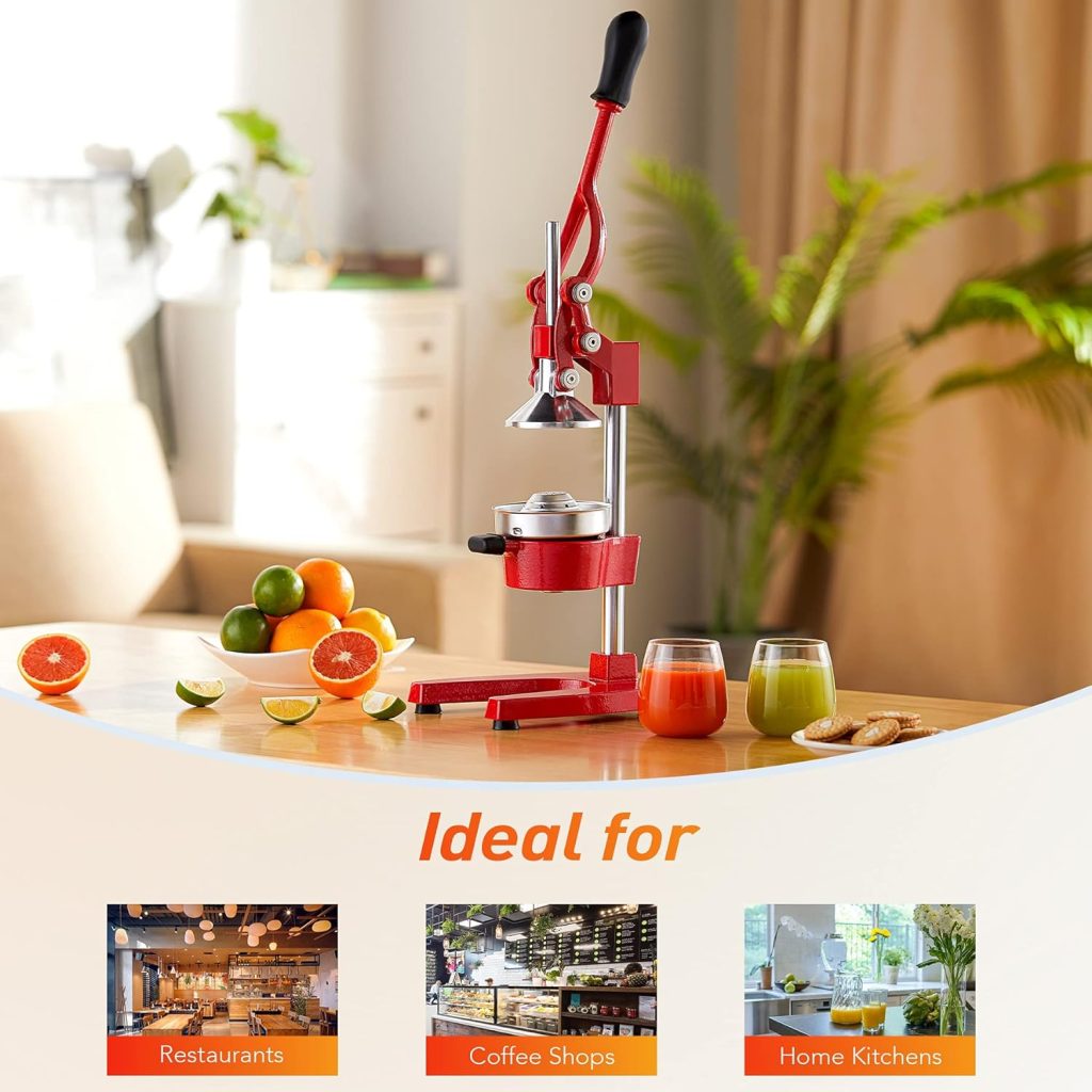 CO-Z Hand Press Juicer Machine, Manual Citrus Juicer for Lemon, Lime, Orange Juice - Professional Squeezer and Crusher, Easy to Clean, Black