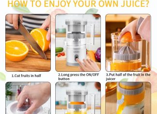 electric citrus juicer rechargeable juicer machine with usb cable and cleaning brush orange lime lemon grapefruit juicer 2