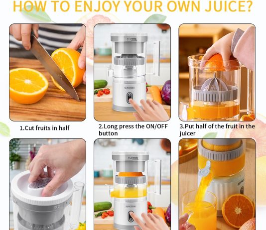 electric citrus juicer rechargeable juicer machine with usb cable and cleaning brush orange lime lemon grapefruit juicer 2