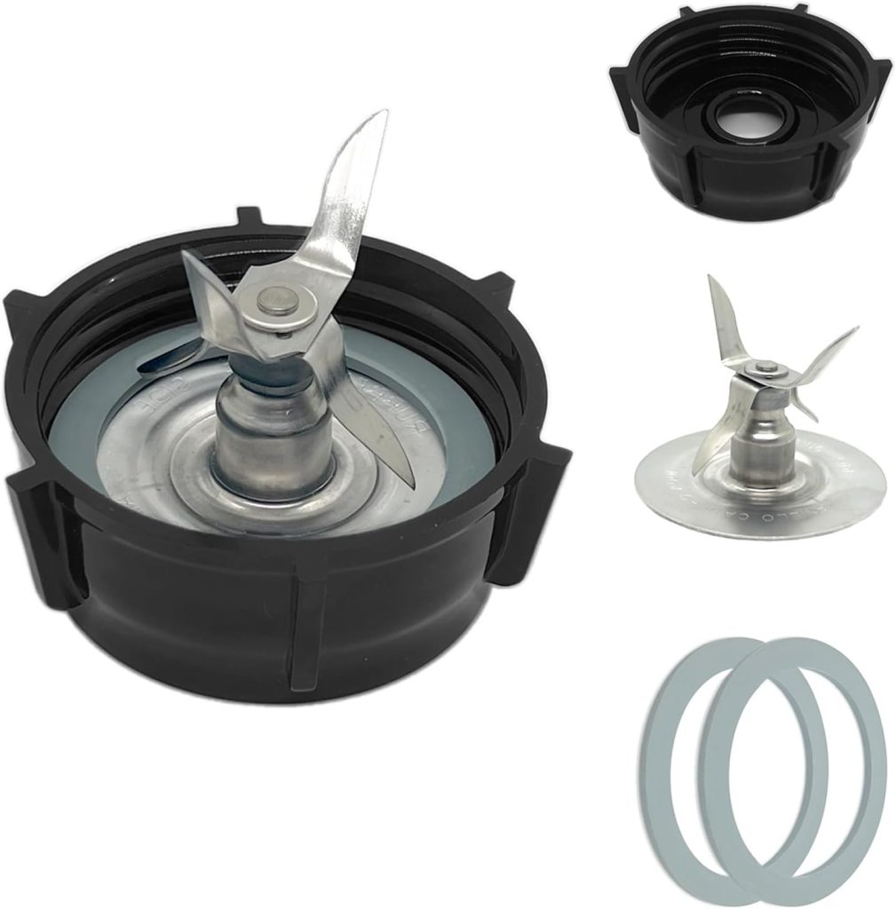 for Oster Blender Replacement Parts Blender Ice Crusher Blade with Jar Base Cap and Two Rubber O Ring Sealing Ring Gasket, Compatible with Oster Osterizer Blenders Accessories