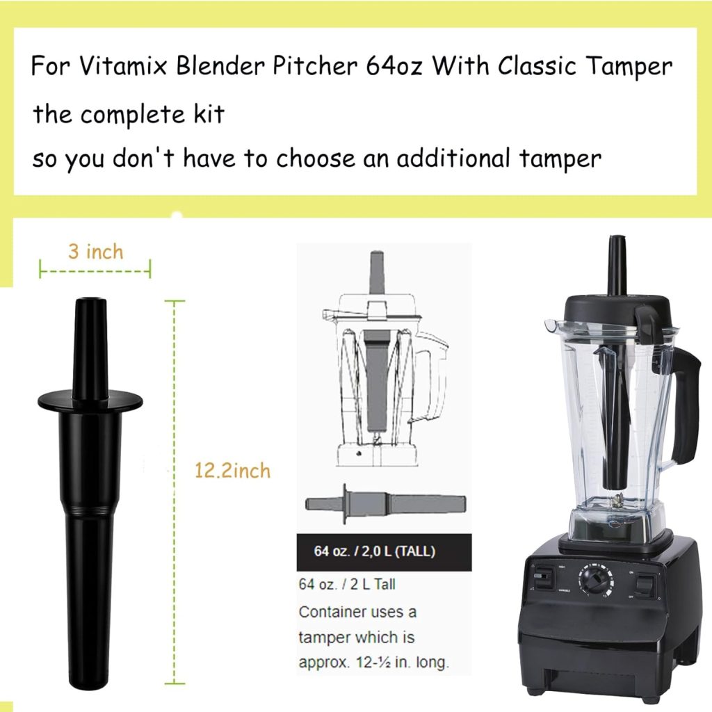 For Vitamix Blender Pitcher 64oz, Replace 5200 5000 6500 7500 Pro500 750 Vita-Prep vm0101 vm0102 vm0103 vm0197 E310 320 asy172 Classic/Explorian/Commercial series etc Container Jar Cup,3 YR Warranty