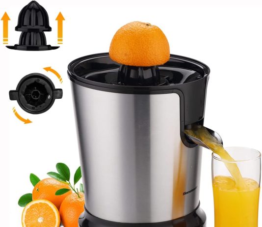homeleader electric citrus juicer lemon squeezer with stainless steel orange squeezer with two cones powerful motor for