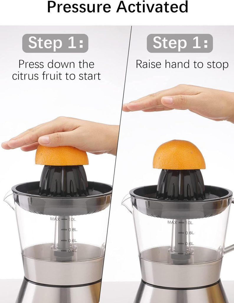 Homeleader Electric Citrus Juicer, Orange Juicer with Pulp Control Filter, Lemon Squeezer Electric for Grapefruit Orange Lemon Lime
