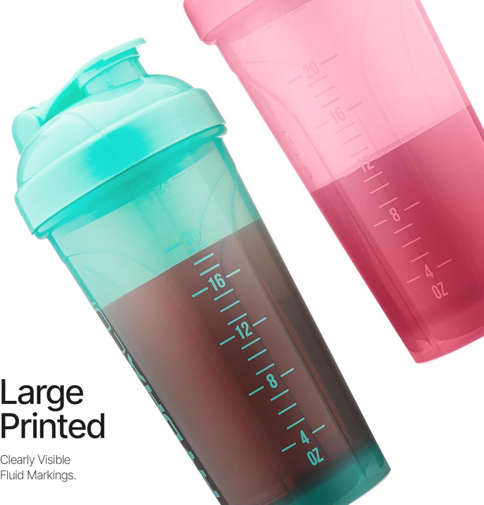 Hydracup [6 Pack] - 28 oz OG Shaker Bottle for Protein Powder Shakes  Mixes, Dual Blender, Wire Whisk  Mixing Grid, BPA Free Shaker Cup Blender Set