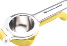 kitchenaid citrus juice press squeezer for lemons and limes with seed catcher and pour spout lemon 8 inches