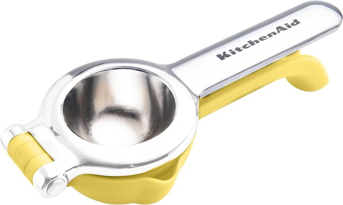 kitchenaid citrus juice press squeezer for lemons and limes with seed catcher and pour spout lemon 8 inches