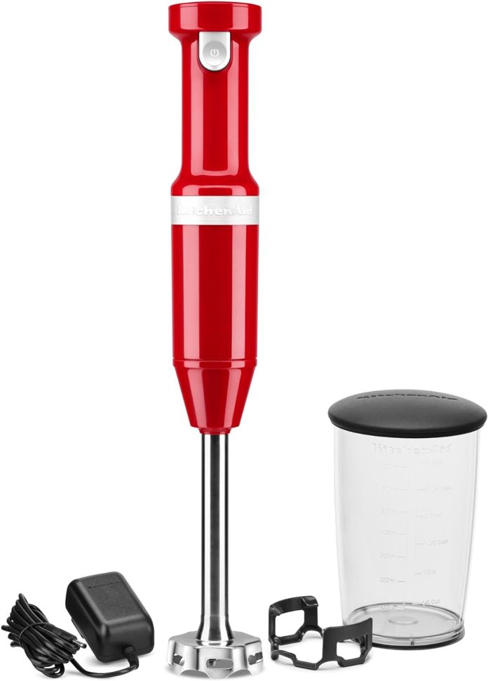 kitchenaid cordless variable speed hand blender with chopper and whisk attachment khbbv83 matte black 1