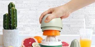 lechin hand juicer citrus juicer with lemon shape hand lemon juicer with two press options for different fruits green 2