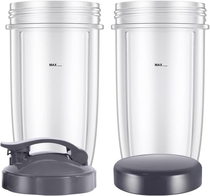 lvainit 4 piece nutribullet blender cups 32oz bpa free dishwasher safe compatible with 600w and 900w models 1