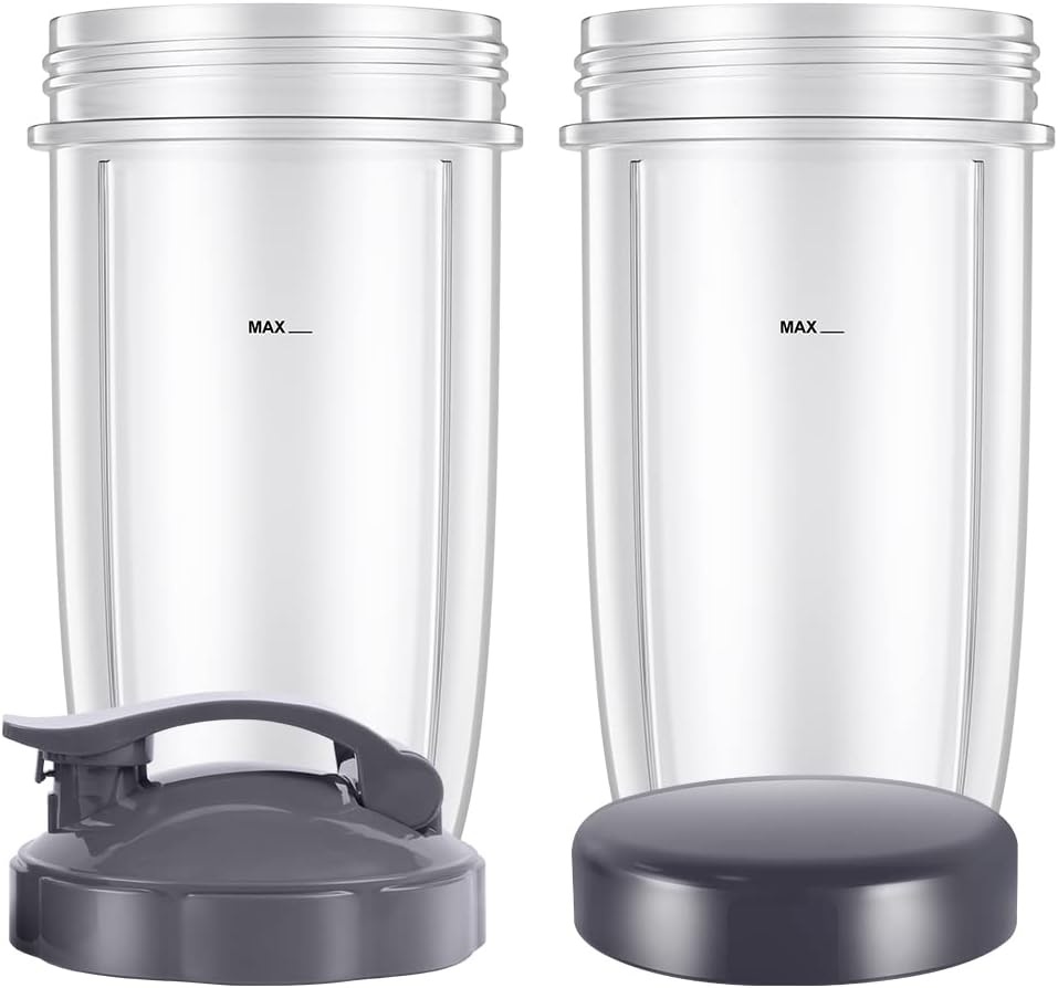 LVAINIT 4-Piece NutriBullet Blender Cups, 32oz, BPA-Free, Dishwasher Safe, Compatible with 600W and 900W Models