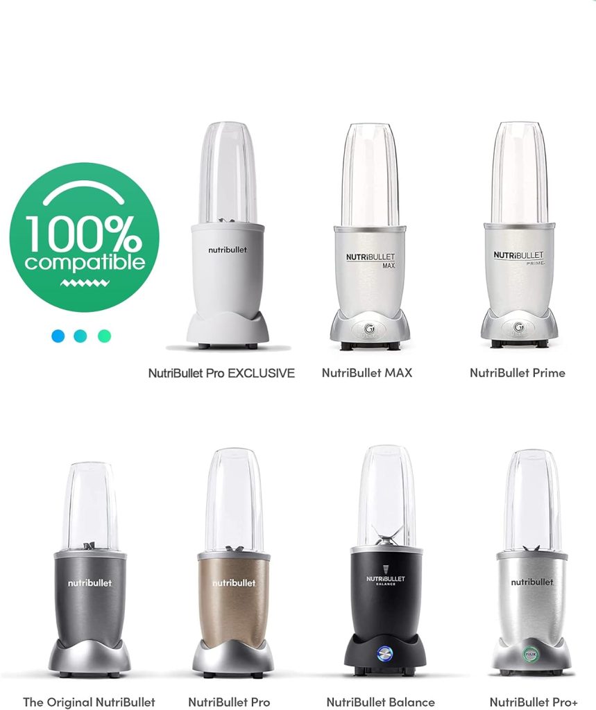 LVAINIT 4-Piece NutriBullet Blender Cups, 32oz, BPA-Free, Dishwasher Safe, Compatible with 600W and 900W Models