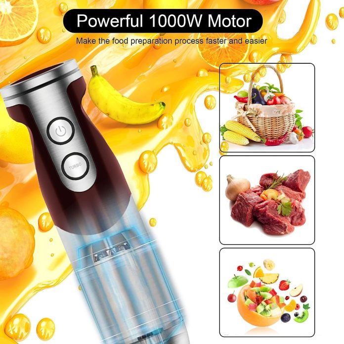 megawise pro titanium reinforced 3 in 1 immersion hand blender powerful copper motor with 80 sharper blades 12 speed cor 4