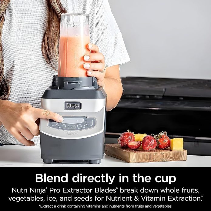 ninja bl660 professional compact smoothie food processing blender 1100 watts 3 functions for frozen drinks smoothies sau 4