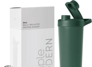 simple modern stainless steel shaker bottle with ball 24oz metal insulated cup for protein mixes shakes and pre workout
