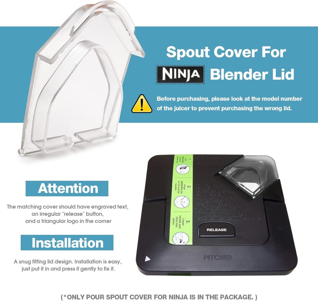VERSAINSECT Lid Flap Pour Nin-ja Blender Lid Spout Cover Accessories for Nin-ja Blender Replacement parts for Ninja Blender 72 oz Pitcher Fits NJ600 BL700 and BL500-BL781
