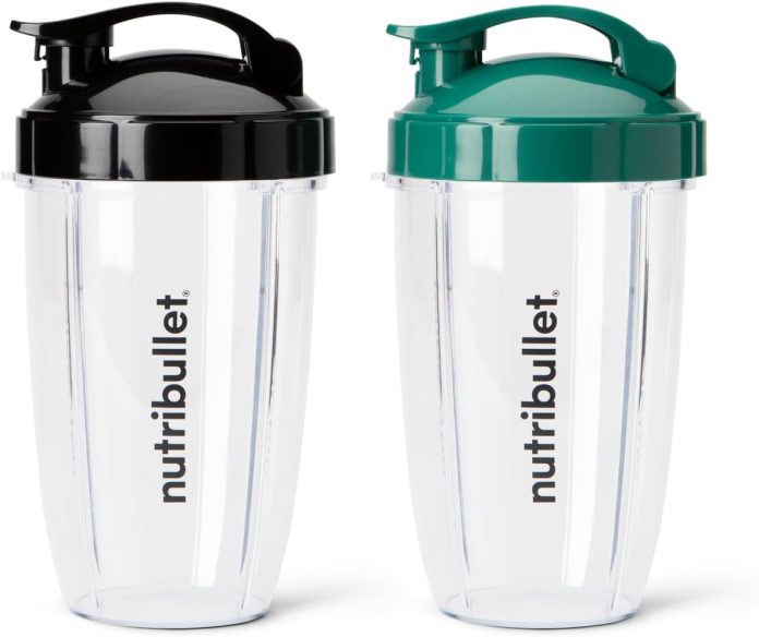 nutribullet 24 oz to go cups and colored flip top lids blackgreen