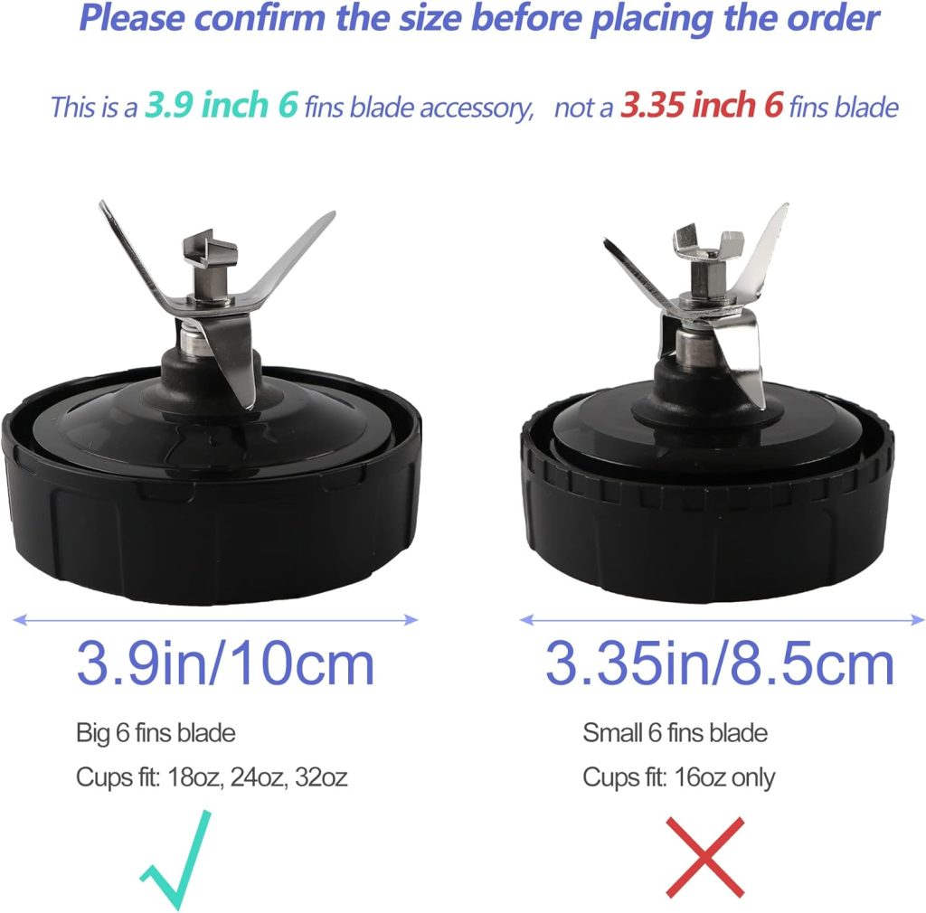 6-Fin Ninja Blender Blade Replacement parts Female Fins Blade Compatible with Ninja Auto iQ BL450 Blenders