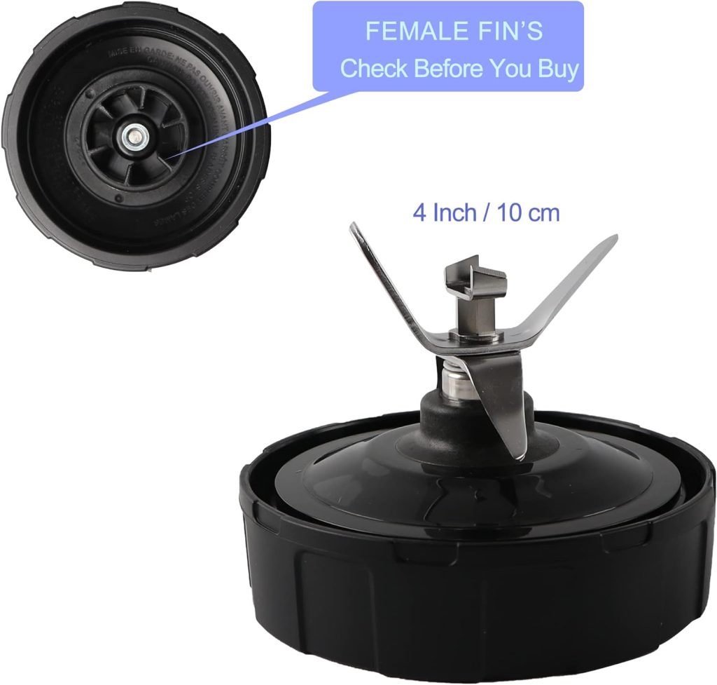 6-Fin Ninja Blender Blade Replacement parts Female Fins Blade Compatible with Ninja Auto iQ BL450 Blenders