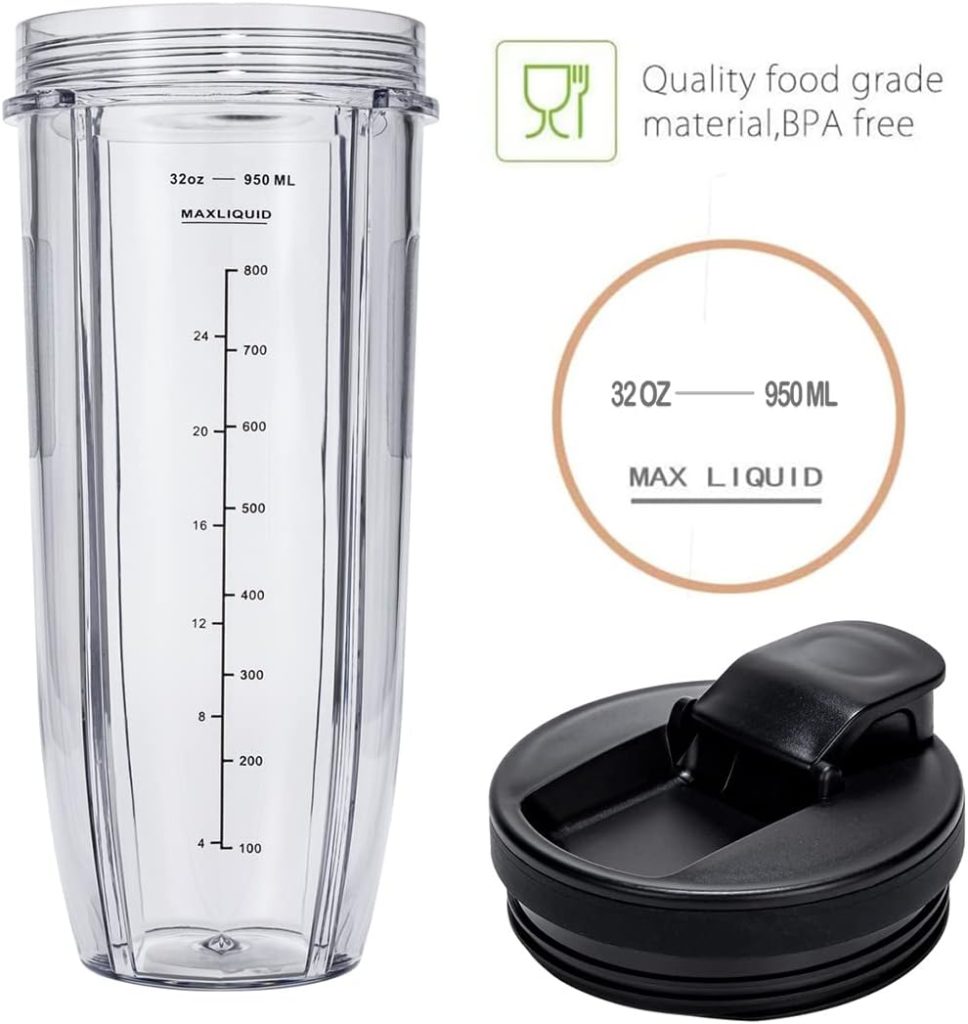 24OZ Replacement Cups Compatible with Ninja Nutri BN401, SS101, BN400, BN800, BN801, SS351, SS151 TWISTi DUO Blender, with Upgraded Sip and Seal Lids- Convenient to Drink Directly.(2 Pack)