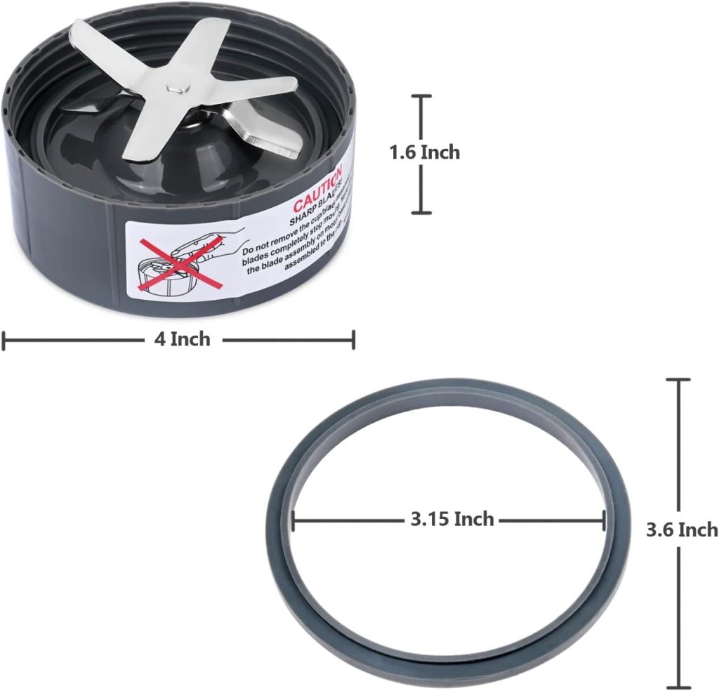 Blender Blade Replacement – New Bearing Replacement Blade Compatible with NutriBullet 900W/600W – Cross Blender Blade with O-Ring Sealing Gasket – Premium Stainless Steel Blade