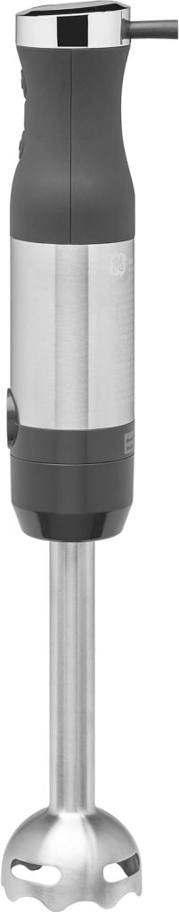 GE Immersion Blender | Handheld Blender for Shakes, Smoothies, Baby Food  More | Includes Whisk  Blending Jar | 2-Speed | Interchangeable Attachment for Easy Clean | 500 Watts | Stainless Steel