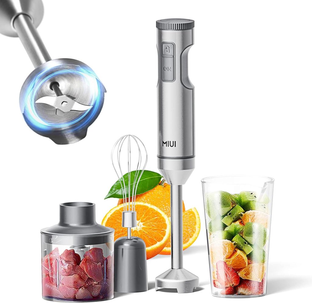 Immersion Handheld Blender - Blenders for Kitchen Hand Mixer Set, 14-Speed Stainless Steel Blade  Body Hand Stick, Hand Blender Electric With Egg Whisk, Perfect for Kitchen Mixing and Pureeing