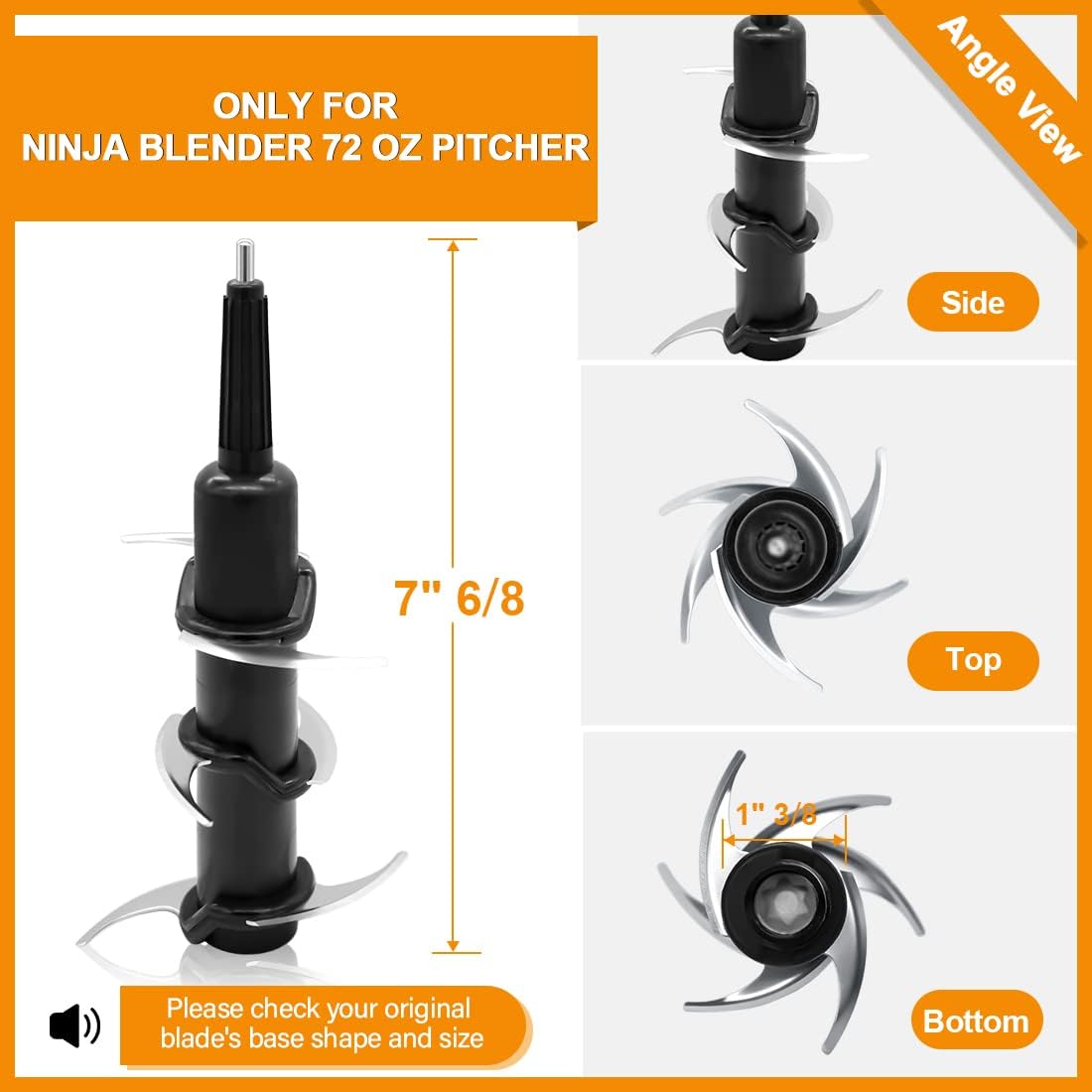replacement pitcher 72 oz xl compatible with ninja blender new model 72oz crushing pitchers replacement for ninja bl610 1 1
