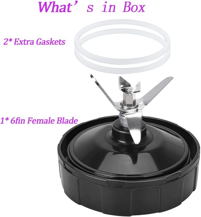 upgrade 6 fins female ninja blender blade replacement parts compatible with auto iq blenders 4inch female fins only 1