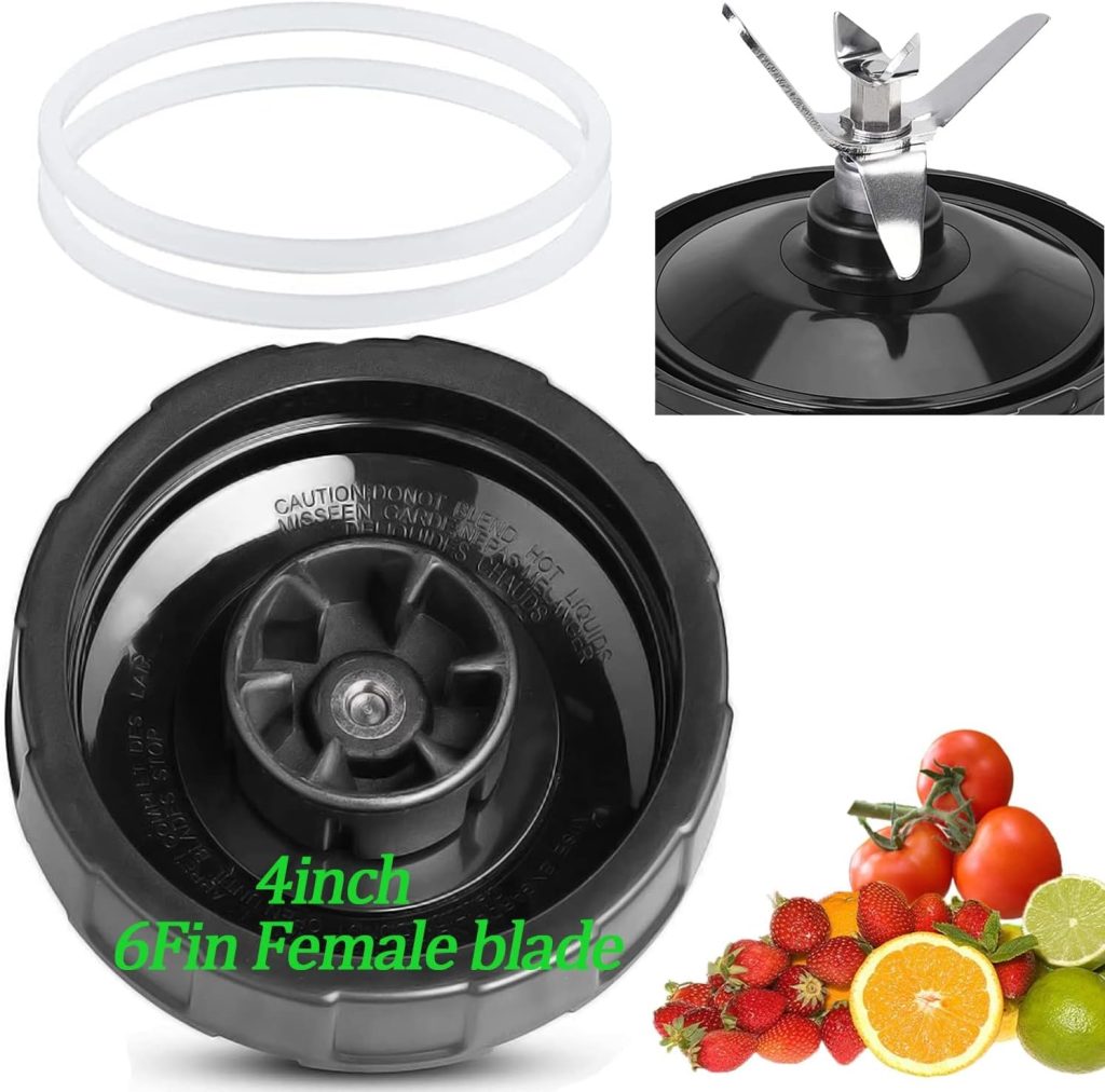 [Upgrade] 6-Fins Female Ninja Blender Blade Replacement Parts Compatible with Auto iQ Blenders. [4Inch Female Fins ONLY]