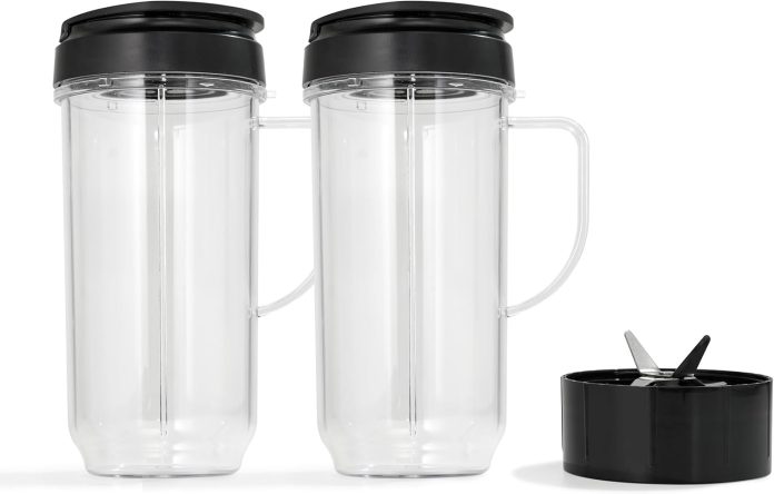 2 blender cups 22oz blade replacement set for magic bullet 250w mb1001 blenders 2 containers 2 sip to go lids 1 extracto