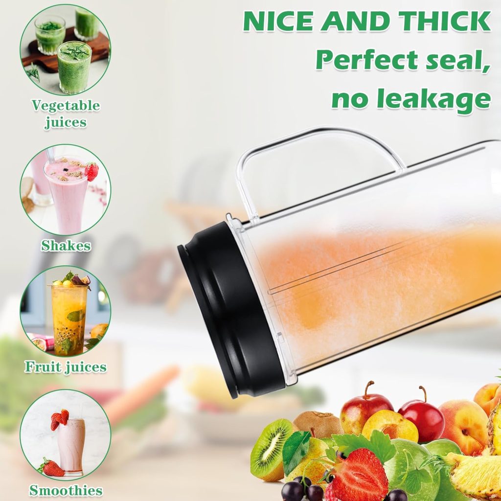 22oz Magic Bullet Blender Cups Replacement Parts -𝗙𝗼𝗼𝗱 𝗚𝗿𝗮𝗱𝗲 𝗠𝗮𝘁𝗲𝗿𝗶𝗮𝗹 -with Flip Top To-Go Lid and Handle for Magic Bullet 250w MB1001 Blender Accessories(2 Pack)