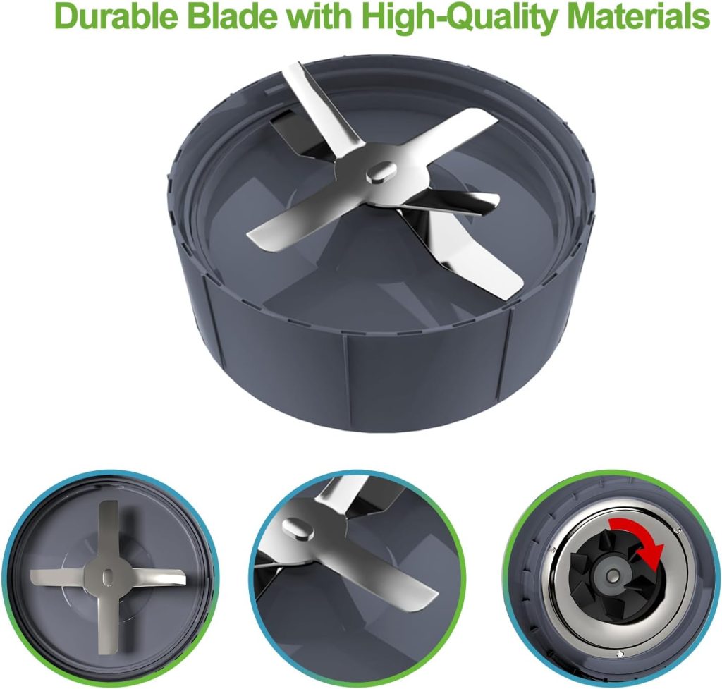 4 Pieces NutriBullet Replacement Parts Extractor Blade Fits NutriBullet 600w Pro 900w Blender with 2 Silicone Rubber Gaskets, 1x Gap Brush, and 1x Seal Removal Hook
