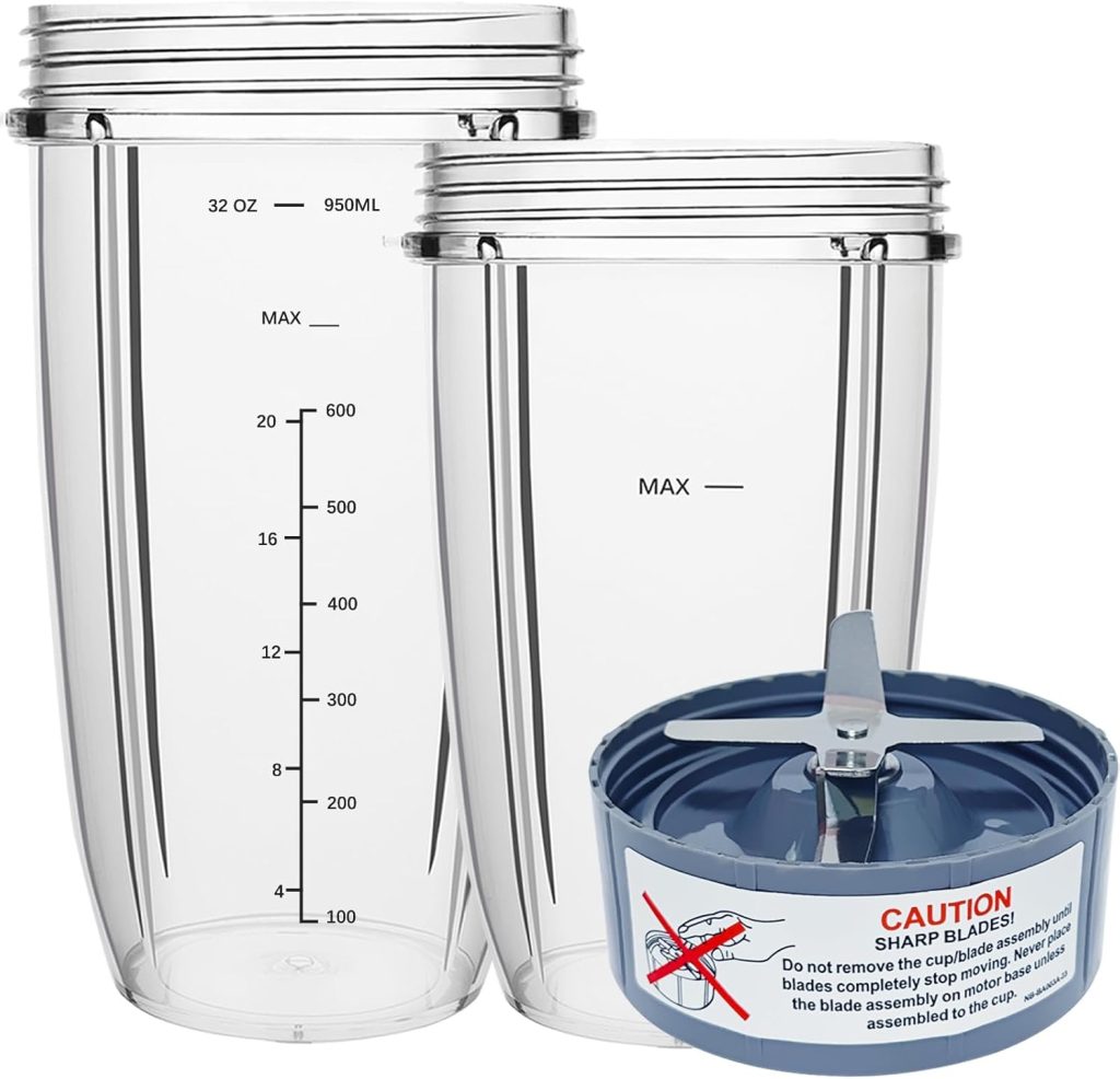 Blender Replacement Parts for Nutribullet, 32oz  24oz Cups with Replacement Extractor Blade, Compatible with Nutri Bullet 600W/900W Pro Blenders (3 PCS)