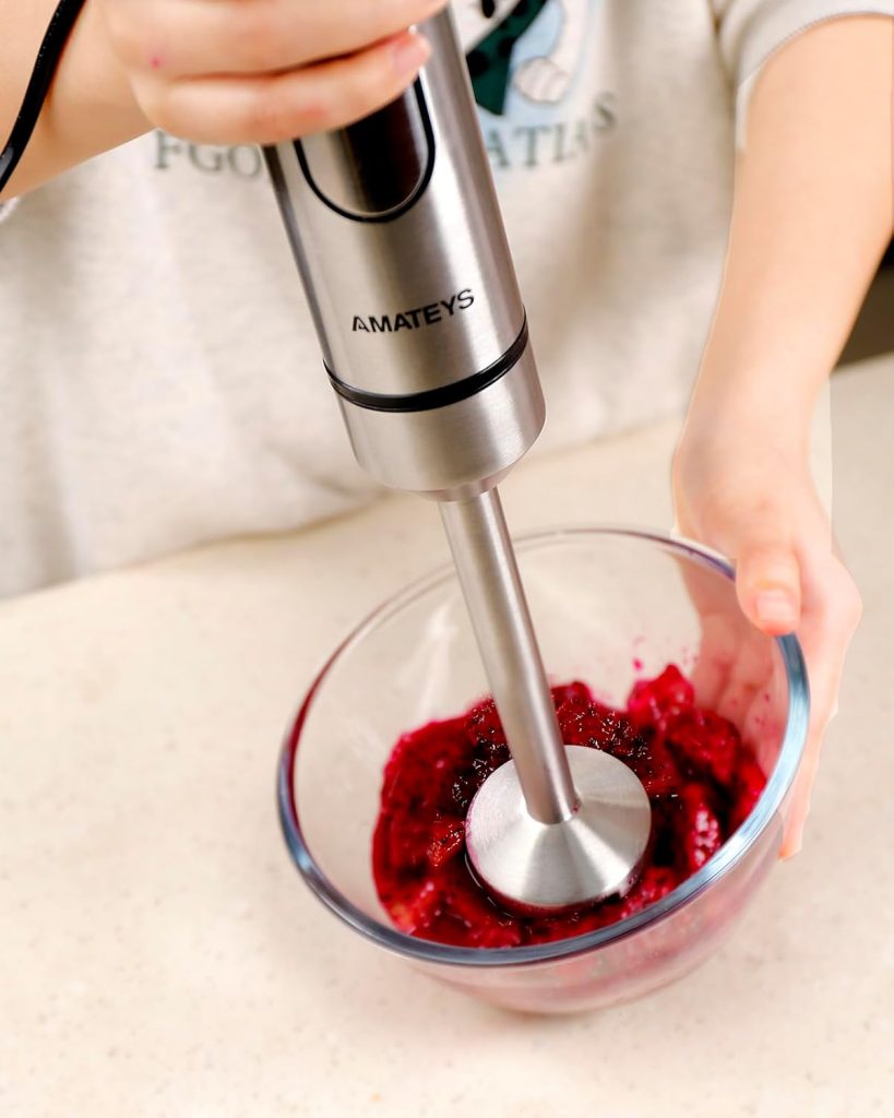 Handheld Immersion Blender,700W Infinitely Variable Speeds Hand Blender,Multi-function Stainless Steel Stick Kitchen Smoothie Blender with Detachable Whisk, Milk Frother,for Soup Puree