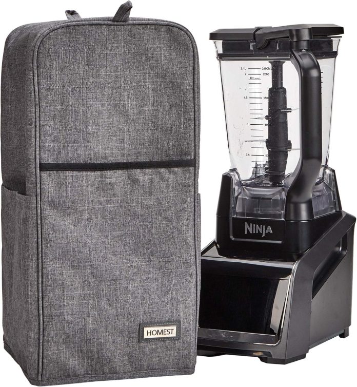 homest blender dust cover with accessory pocket compatible with ninja foodi grey