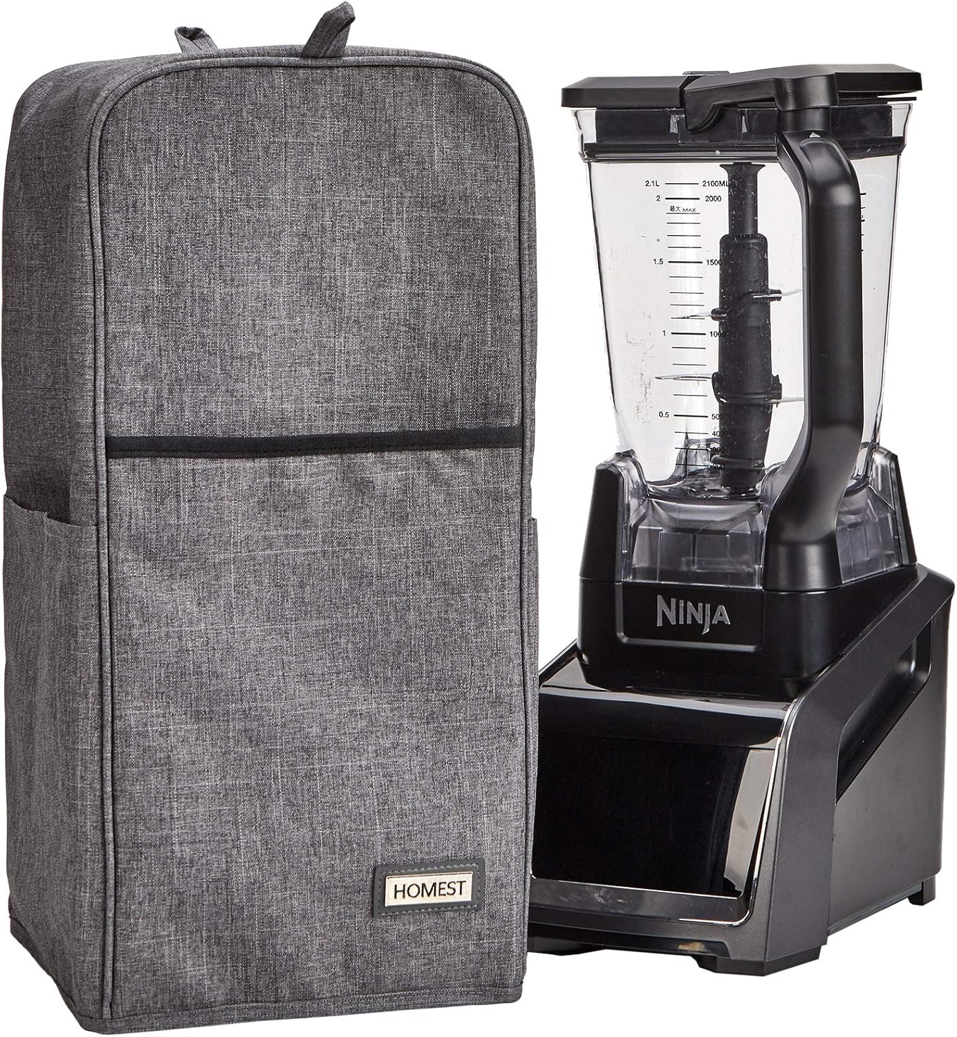 homest blender dust cover with accessory pocket compatible with ninja foodi grey